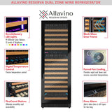 Allavino - Reserva Series 172 Bottle Dual Zone Built-in Wine Refrigerator with Black Glass Door