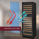 Allavino - Reserva Series 172 Bottle Dual Zone Built-in Wine Refrigerator with Black Metal Door