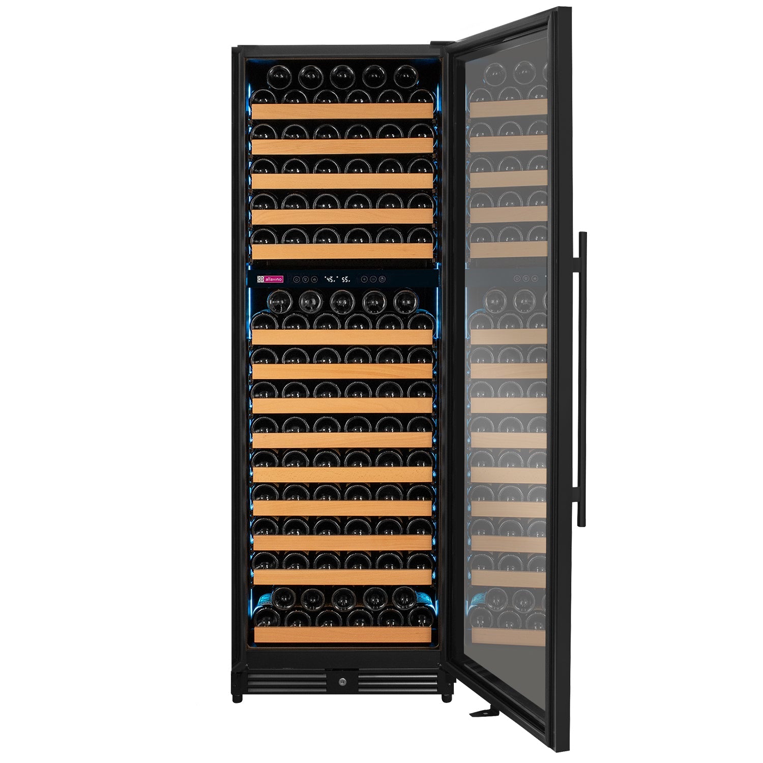 Allavino - Reserva Series 172 Bottle Dual Zone Built-in Wine Refrigerator with Black Metal Door