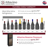 Allavino - Reserva Series 172 Bottle Dual Zone Built-in Wine Refrigerator with Black Metal Door