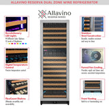 Allavino - Reserva Series 172 Bottle Dual Zone Built-in Wine Refrigerator with Stainless Steel Door