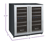 Allavino - 30" Wide FlexCount II Tru-Vino 60 Bottle Four Zone Stainless Steel Side-by-Side Wine Refrigerator - BF 2X-VSWR30-2S20