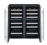 Allavino - 30" Wide FlexCount II Tru-Vino 60 Bottle Four Zone Stainless Steel Side-by-Side Wine Refrigerator - BF 2X-VSWR30-2S20