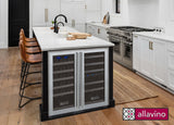 Allavino - 30" Wide FlexCount II Tru-Vino 60 Bottle Three Zone Stainless Steel Side-by-Side Wine Refrigerator - BF 3Z-VSWR30-S20