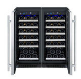 Allavino - 30" Wide FlexCount II Tru-Vino 60 Bottle Dual Zone Stainless Steel Side-by-Side Wine Refrigerator - BF 2X-VSWR30-1S20