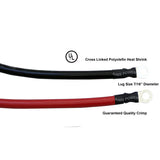 Aims Power - Inverter & Battery Cable 1/0 AWG 2 FT Set Black/Red Lugged