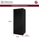 Allavino - 32" Wide Vite II Tru-Vino 305 Bottle Single Zone Solid Black Left Hinge Door Wine Refrigerator