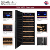 Allavino - 32" Wide Vite II Tru-Vino 305 Bottle Single Zone Solid Black Left Hinge Door Wine Refrigerator