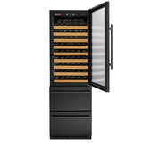 Allavino - 76.5" Tall Black Wine Refrigerator with Two Refrigerated Drawers - AO YHWR7724D-B