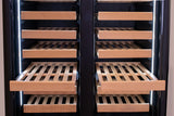 Allavino - 76.5" Tall Black French Doors Dual Zone Wine Refrigerator with Two Refrigerated Drawers