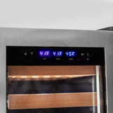 Allavino - 76.5" Tall Stainless Steel French Doors Dual Zone Wine Refrigerator with Two Refrigerated Drawers - AO YHWR7731FD-S