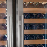 Allavino - 76.5" Tall Stainless Steel French Doors Dual Zone Wine Refrigerator with Two Refrigerated Drawers - AO YHWR7731FD-S