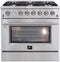 FORNO - Alta Qualita 36" Stainless Steel Pro Style Natural Gas Range