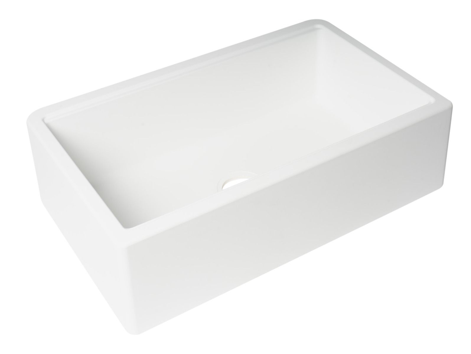 ALFI brand - White 33" Granite Composite Single Bowl Drop In Farm Sink with Accessories - AB33FARM-W