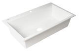 ALFI brand - White 33" Granite Composite Workstation Step Rim Single Bowl Drop In Sink with Accessories - AB3418SBDI-W