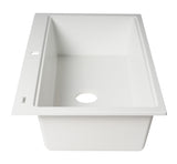 ALFI brand - White 33" Granite Composite Workstation Step Rim Single Bowl Drop In Sink with Accessories - AB3418SBDI-W