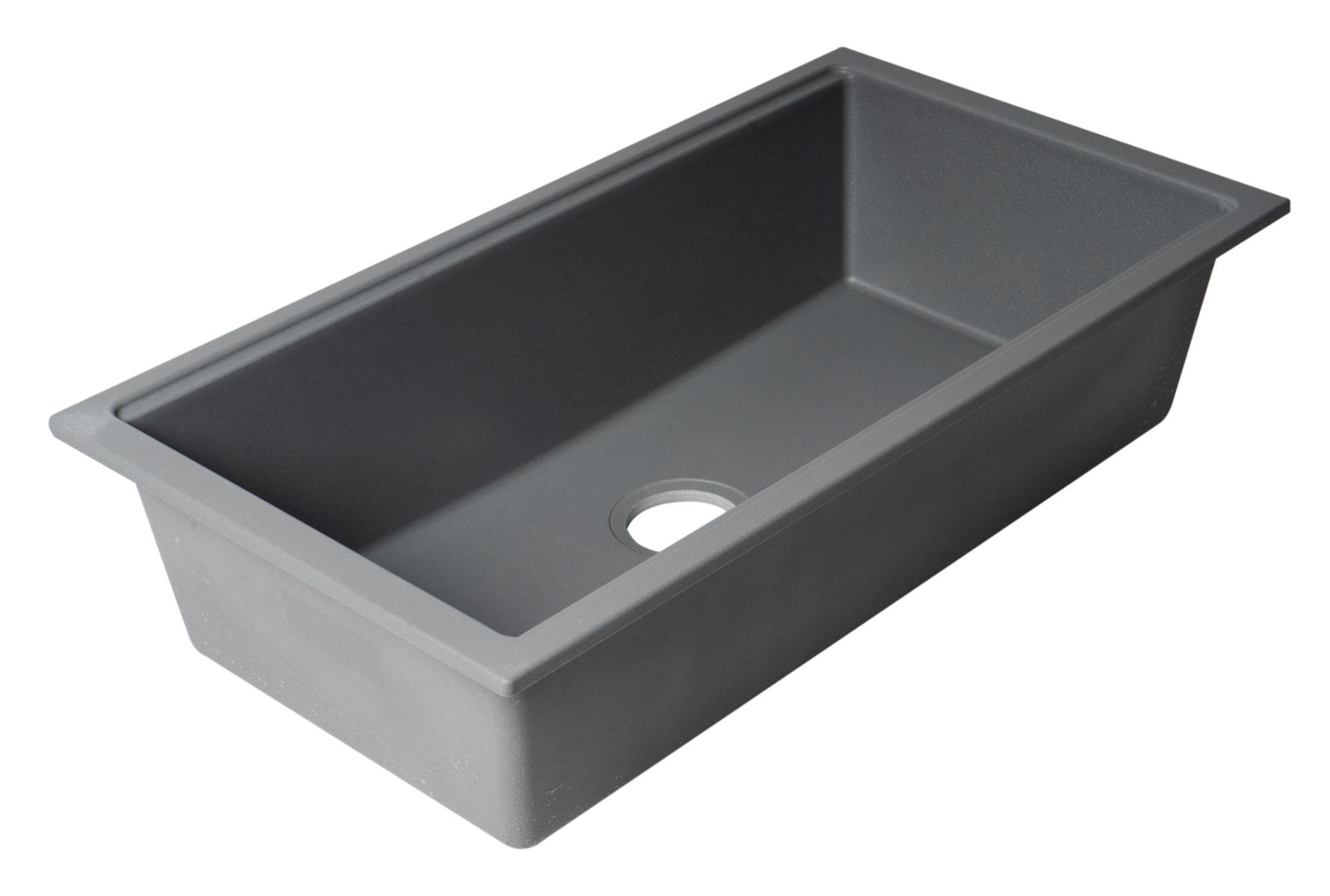 ALFI brand - Titanium 33" Granite Composite Workstation Step Rim Single Bowl Undermount Sink with Accessories - AB3418SBUM-T