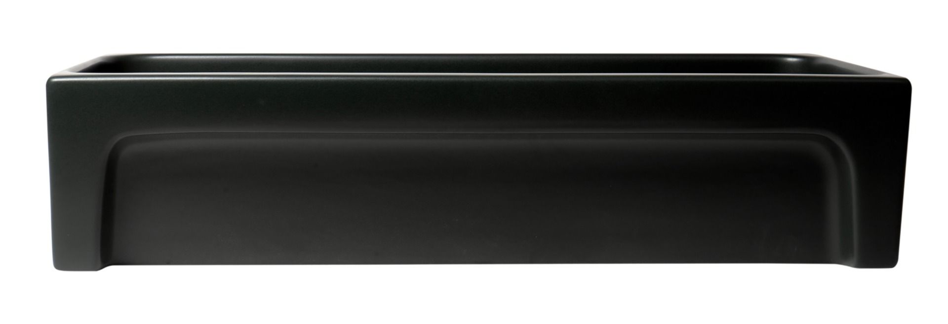 ALFI brand - 36" Black Matte Above Mount Fireclay Bathroom Trough Sink - AB36TRBM