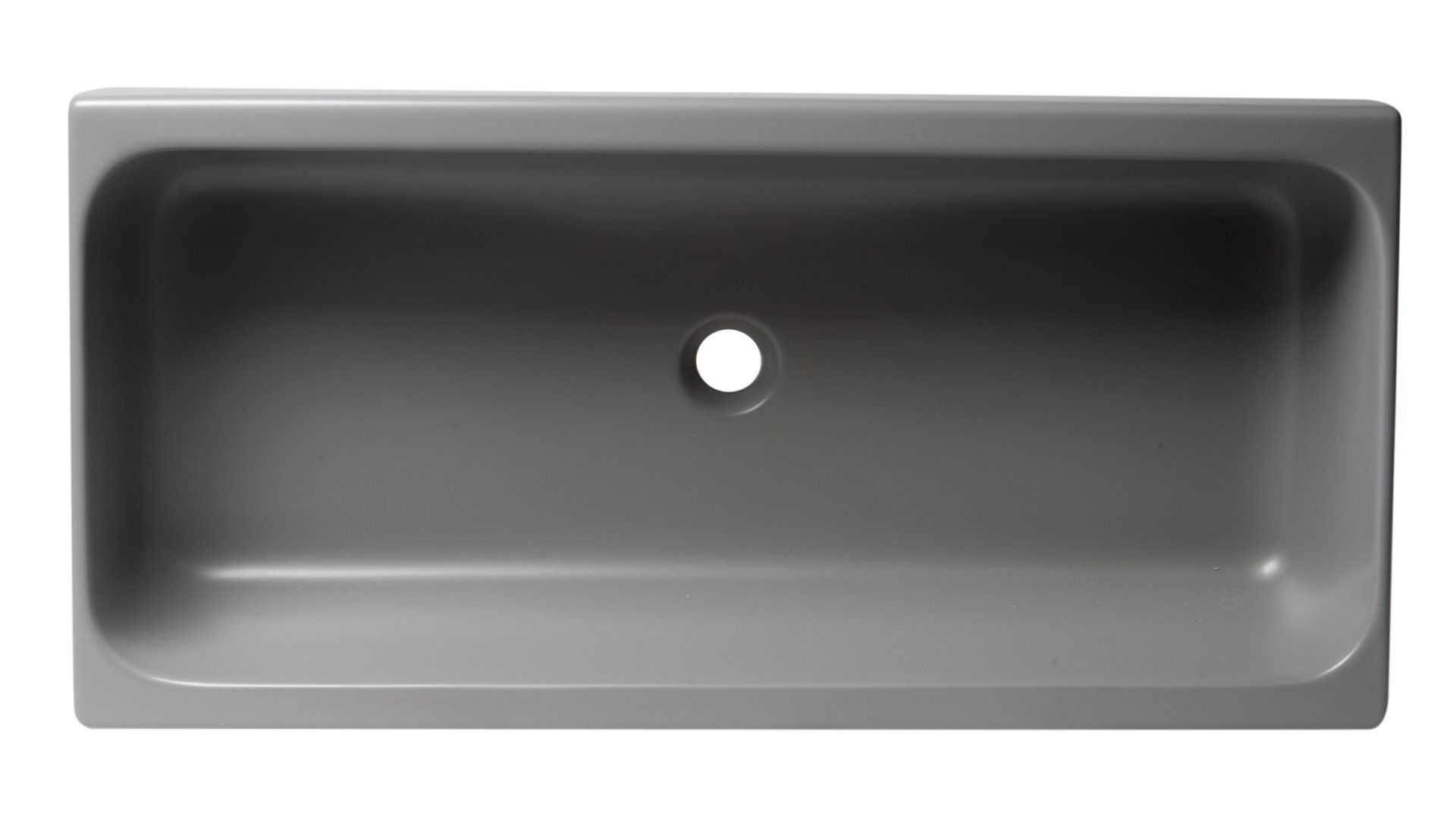 ALFI brand - 36" Grey Matte Above Mount Fireclay Bathroom Trough Sink - AB36TRGM