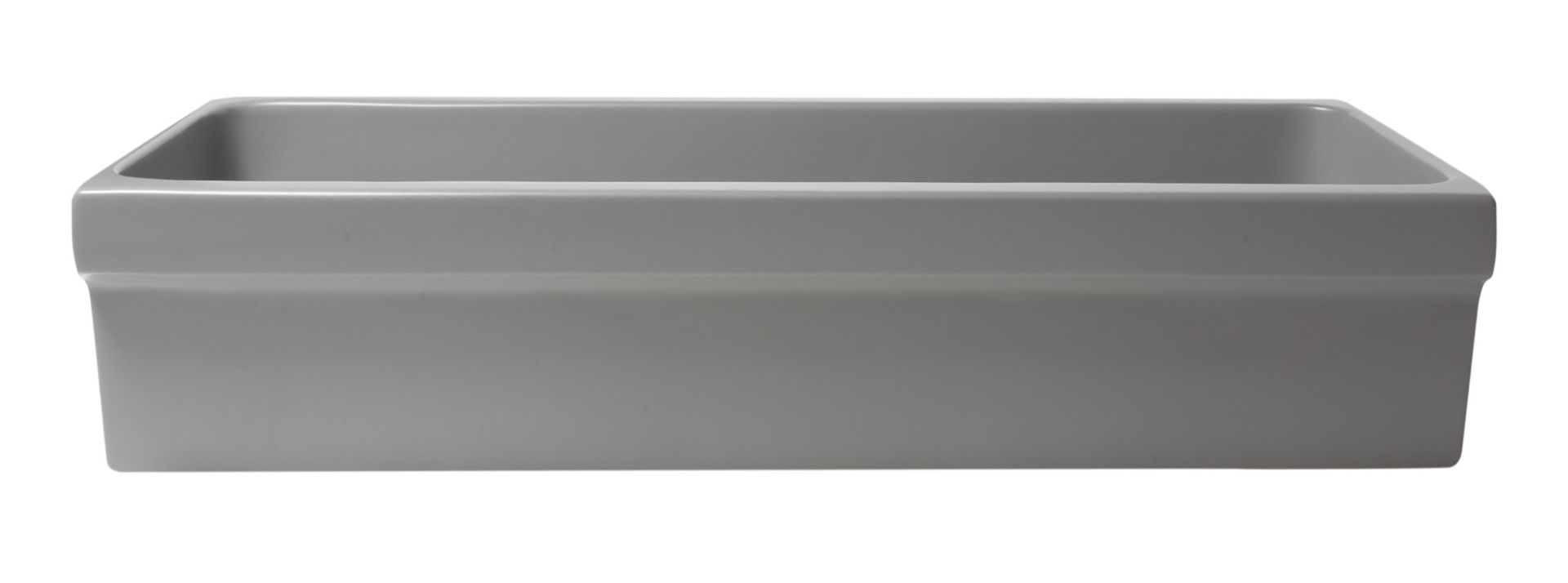 ALFI brand - 36" Grey Matte Above Mount Fireclay Bathroom Trough Sink - AB36TRGM