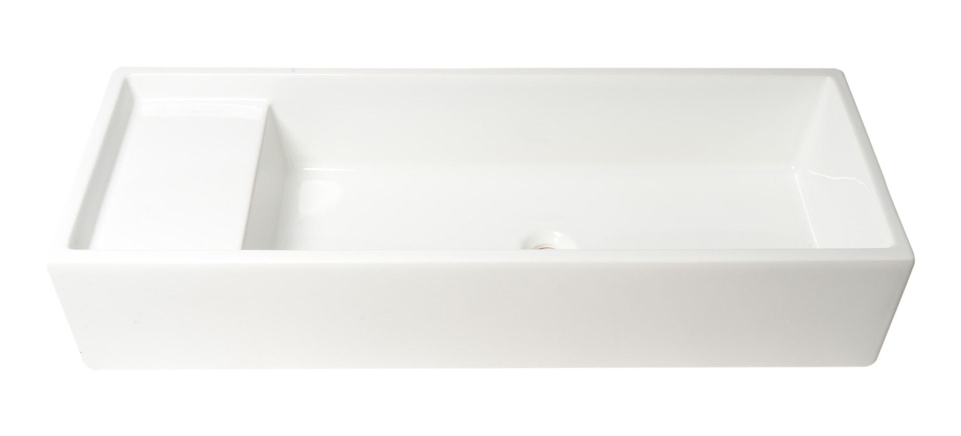 ALFI brand - 39" White Above Mount Fireclay Bathroom Trough Sink - AB39TR