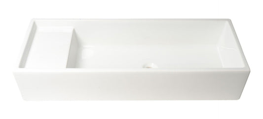 ALFI brand - 39" White Above Mount Fireclay Bathroom Trough Sink - AB39TR