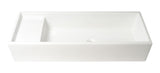 ALFI brand - 39" White Above Mount Fireclay Bathroom Trough Sink - AB39TR