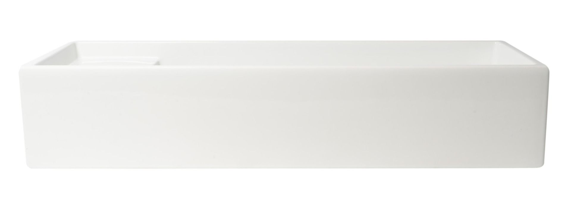 ALFI brand - 39" White Above Mount Fireclay Bathroom Trough Sink - AB39TR