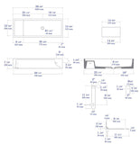 ALFI brand - 39" White Above Mount Fireclay Bathroom Trough Sink - AB39TR