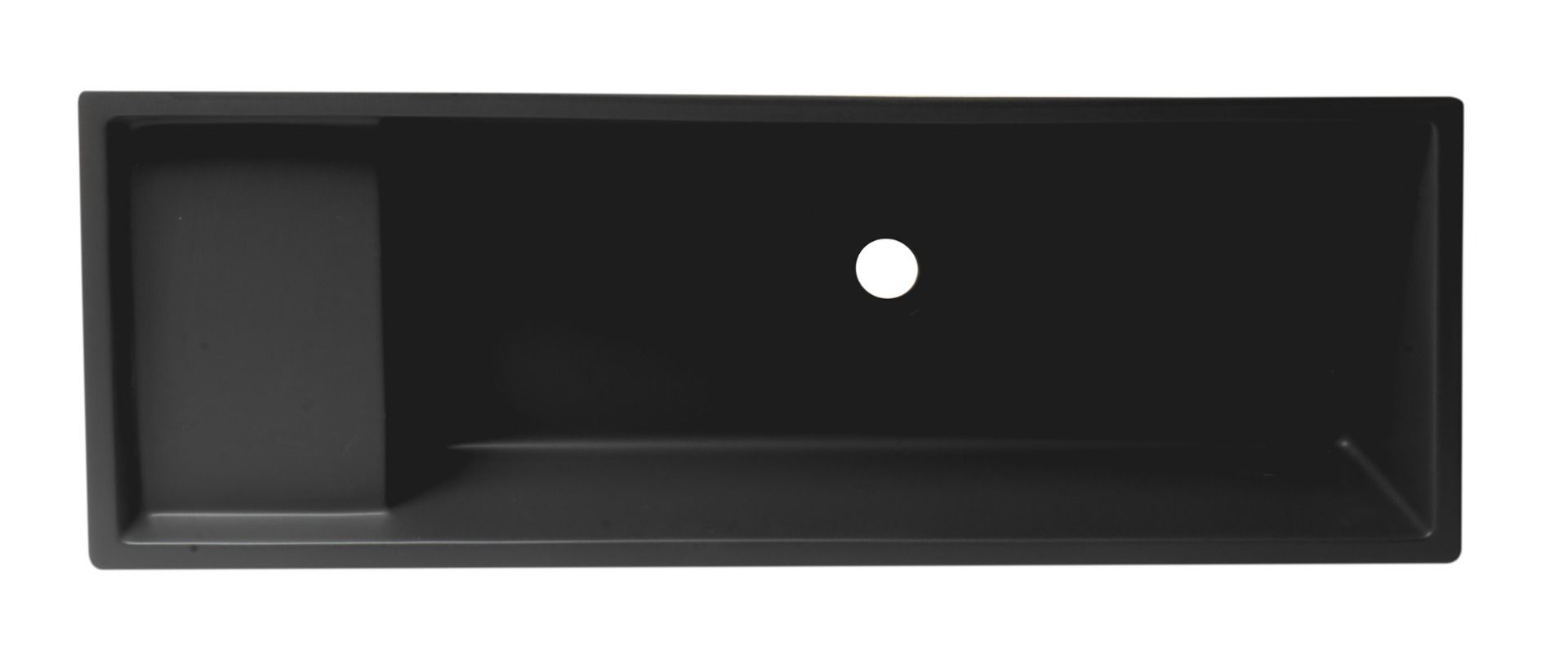 ALFI brand - 39" Black Matte Above Mount Fireclay Bathroom Trough Sink - AB39TRBM