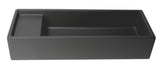 ALFI brand - 39" Black Matte Above Mount Fireclay Bathroom Trough Sink - AB39TRBM