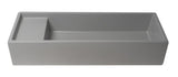 ALFI brand - 39" Grey Matte Above Mount Fireclay Bathroom Trough Sink - AB39TRGM