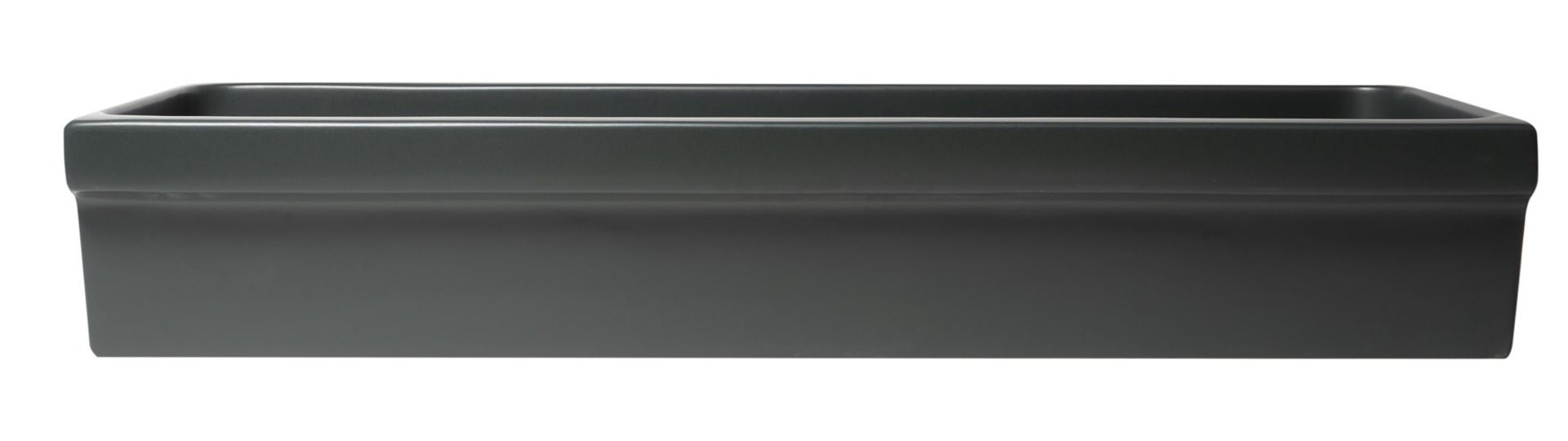 ALFI brand - 48" Black Matte Above Mount Fireclay Bathroom Trough Sink - AB48TRBM