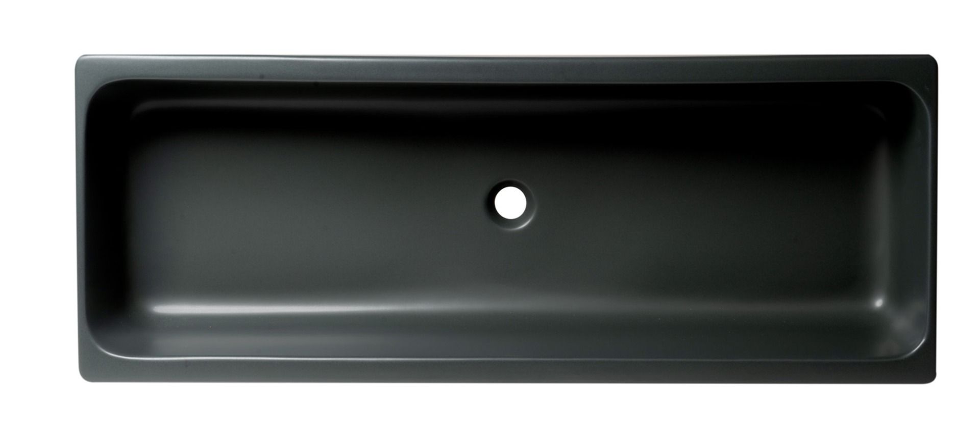 ALFI brand - 48" Black Matte Above Mount Fireclay Bathroom Trough Sink - AB48TRBM