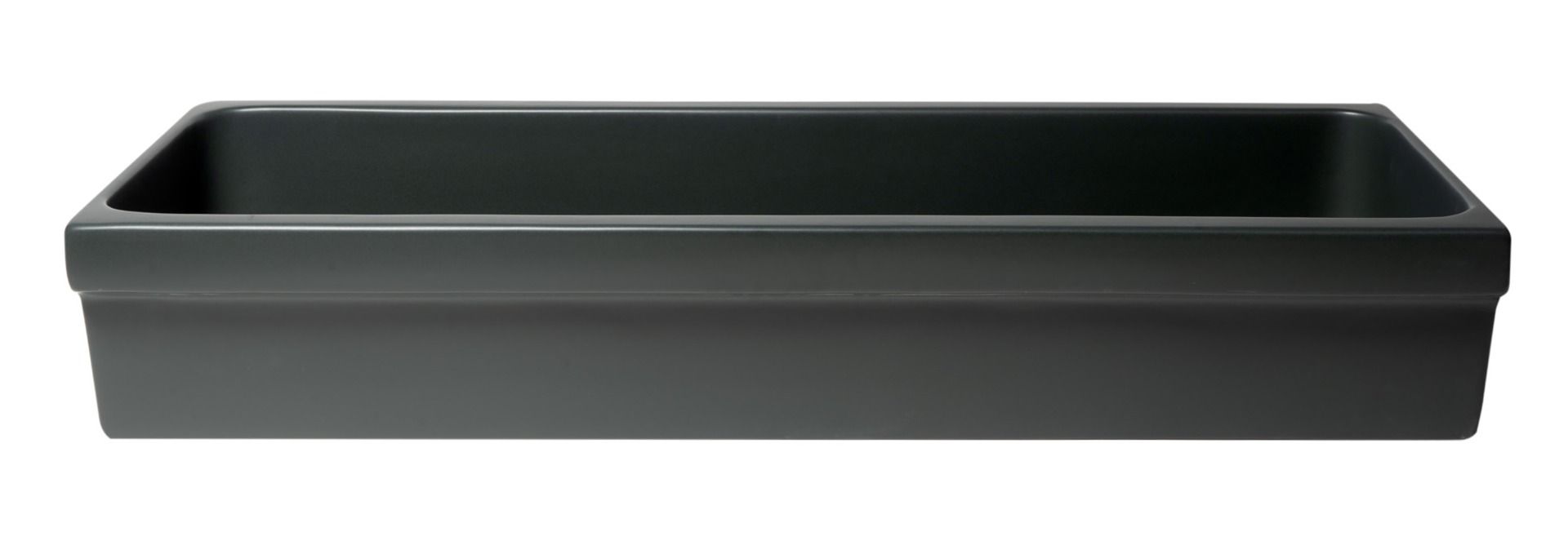 ALFI brand - 48" Black Matte Above Mount Fireclay Bathroom Trough Sink - AB48TRBM