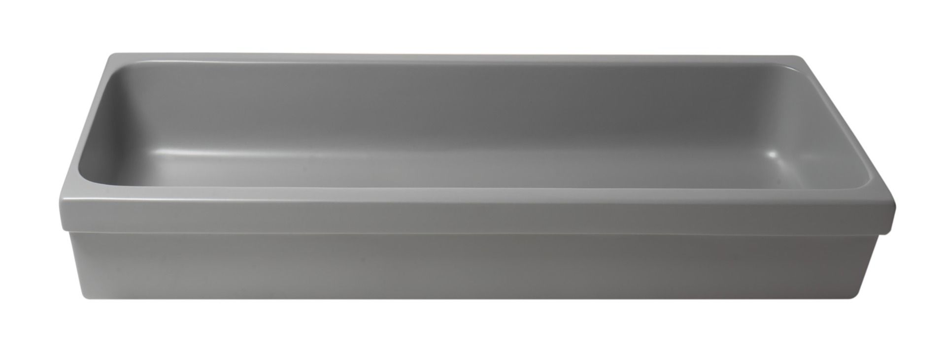 ALFI brand - 48" Grey Matte Above Mount Fireclay Bathroom Trough Sink - AB48TRGM