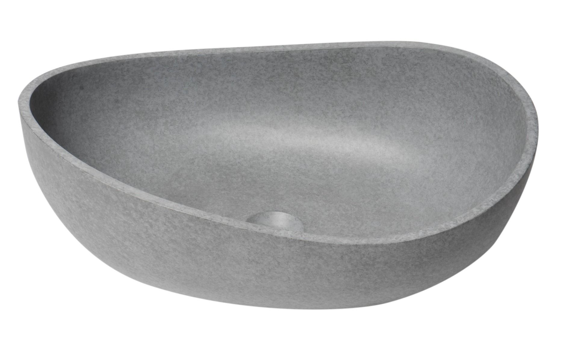 ALFI brand - 23" Solid Concrete Wavy Oval Above Mount Vessel Sink - ABCO23O