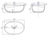 ALFI brand - 23" Solid Concrete Wavy Oval Above Mount Vessel Sink - ABCO23O