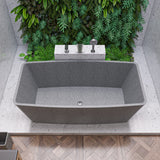 ALFI brand - 71" Solid Concrete Rectangular Freestanding Bathtub - ABCO71TUB