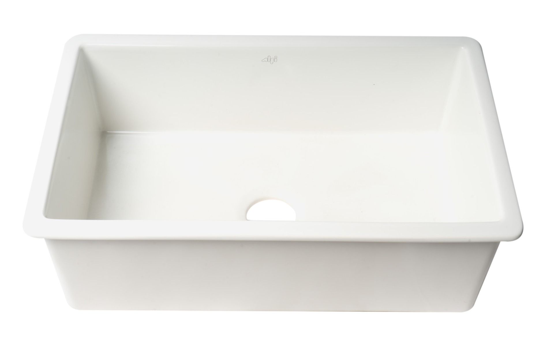 ALFI brand - White 30" x 18" Fireclay Undermount / Drop In Fireclay Kitchen Sink - ABF3018UD-W