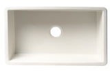 ALFI brand - White 32" x 19" Single Bowl Fireclay Undermount / Drop In Fireclay Kitchen Sink - ABF3219SUD-W