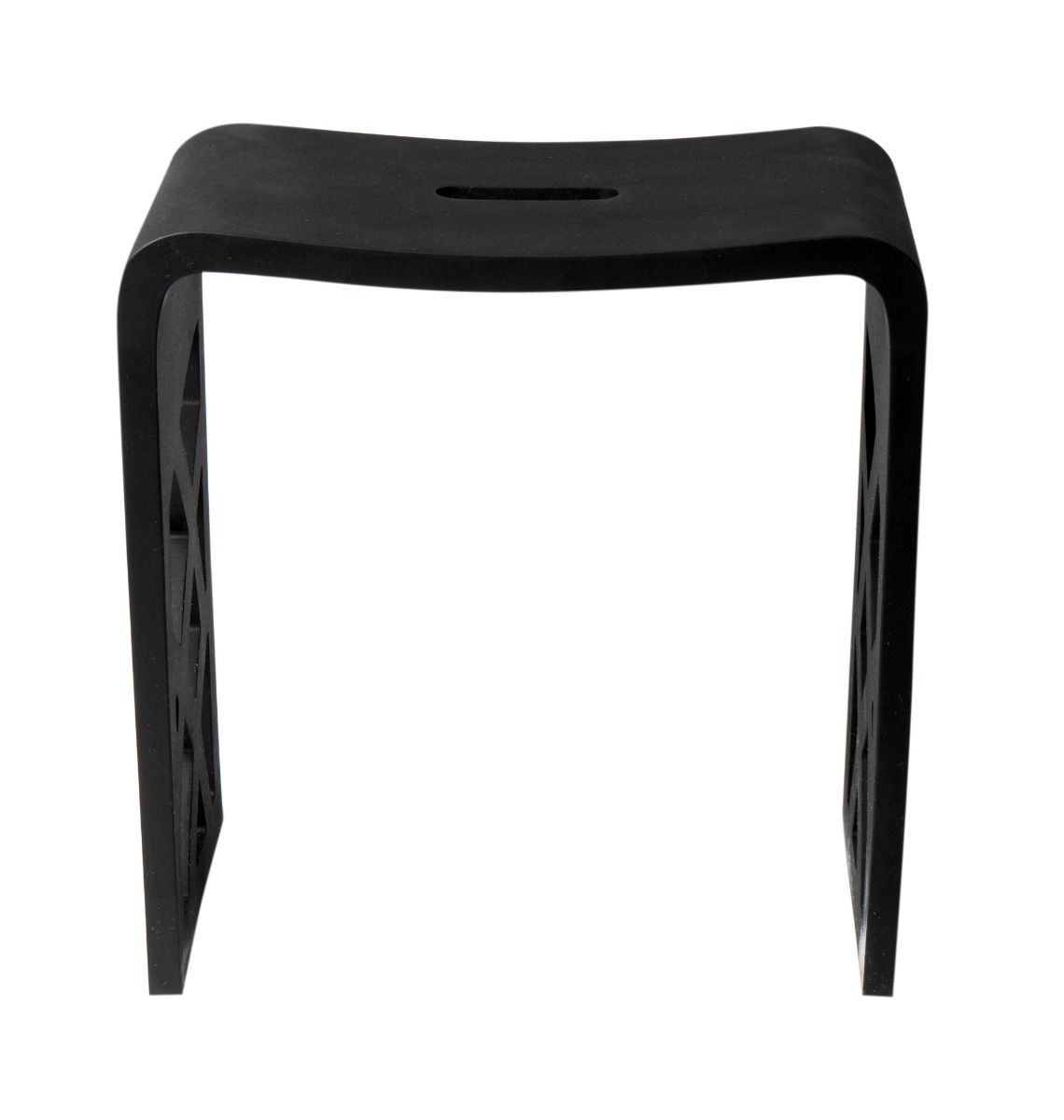 ALFI brand - Black Matte Solid Surface Resin Bathroom / Shower Stool - ABST88BM