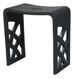 ALFI brand - Black Matte Solid Surface Resin Bathroom / Shower Stool - ABST88BM