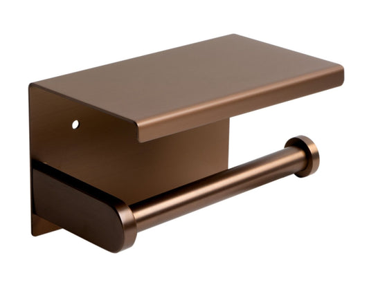 ALFI brand - Brushed Copper PVD Stainless Steel Toilet Paper Holder with Shelf - ABTPP66-BC