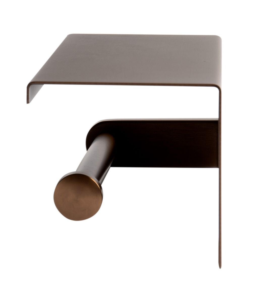 ALFI brand - Brushed Copper PVD Stainless Steel Toilet Paper Holder with Shelf - ABTPP66-BC