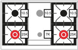 ILVE - 40" Pro Plus II Series Freestanding Dual Fuel Range - Double Oven - Viewing Window(s) - Griddle - Natural Gas