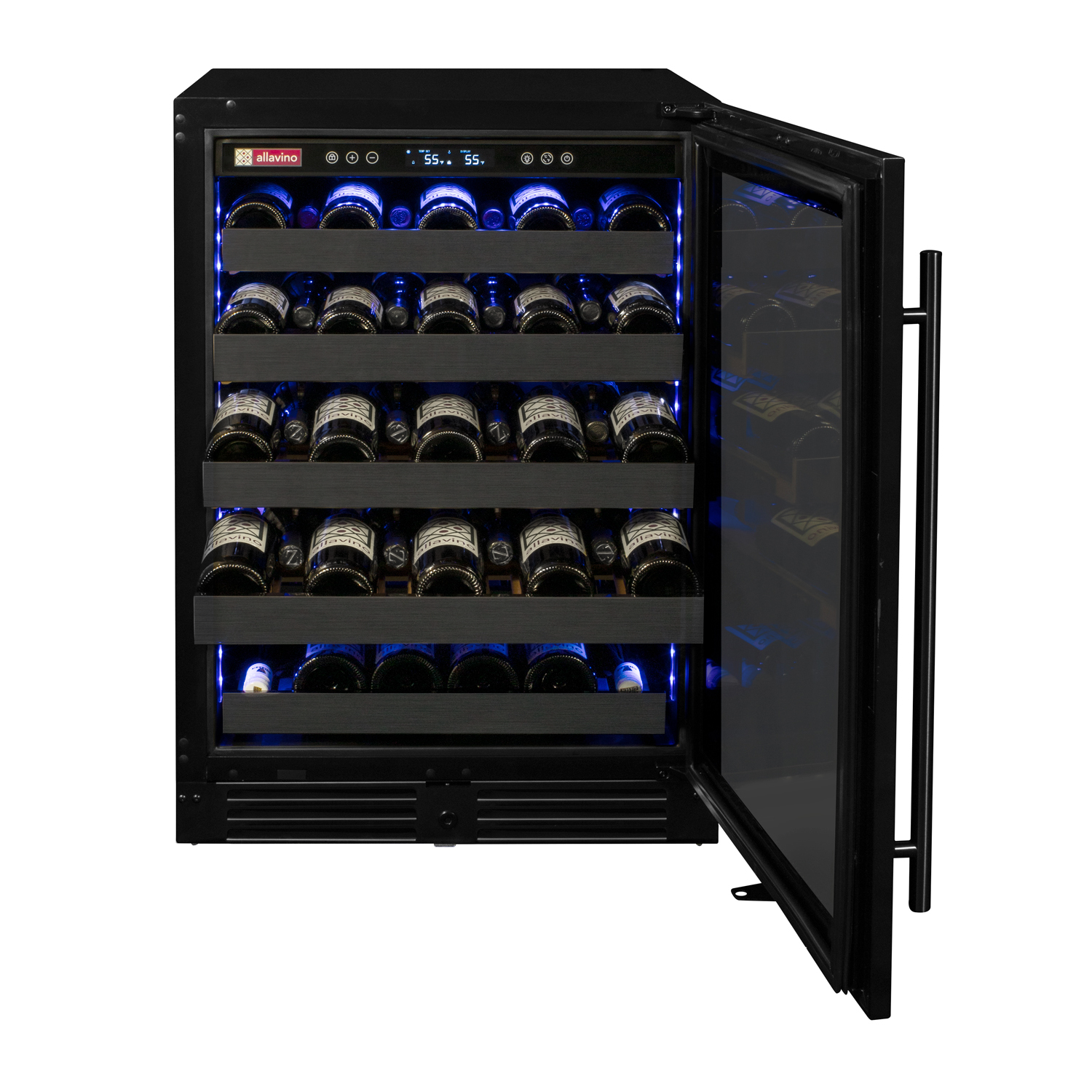 Allavino - Reserva Series 50 Bottle Single Zone Built-in Luxury Wine Refrigerator with Black Stainless Steel Door