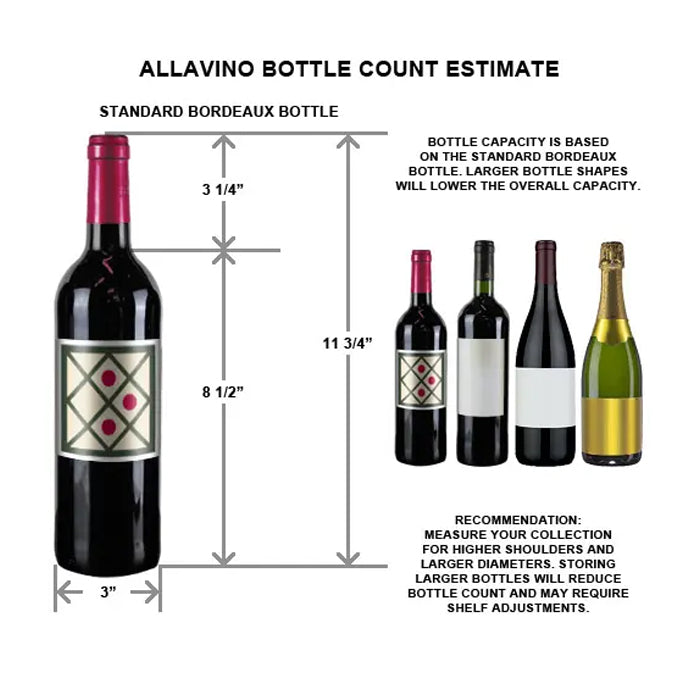 Allavino - 32" Wide Vite II Tru-Vino 305 Bottle Single Zone Solid Black Left Hinge Door Wine Refrigerator
