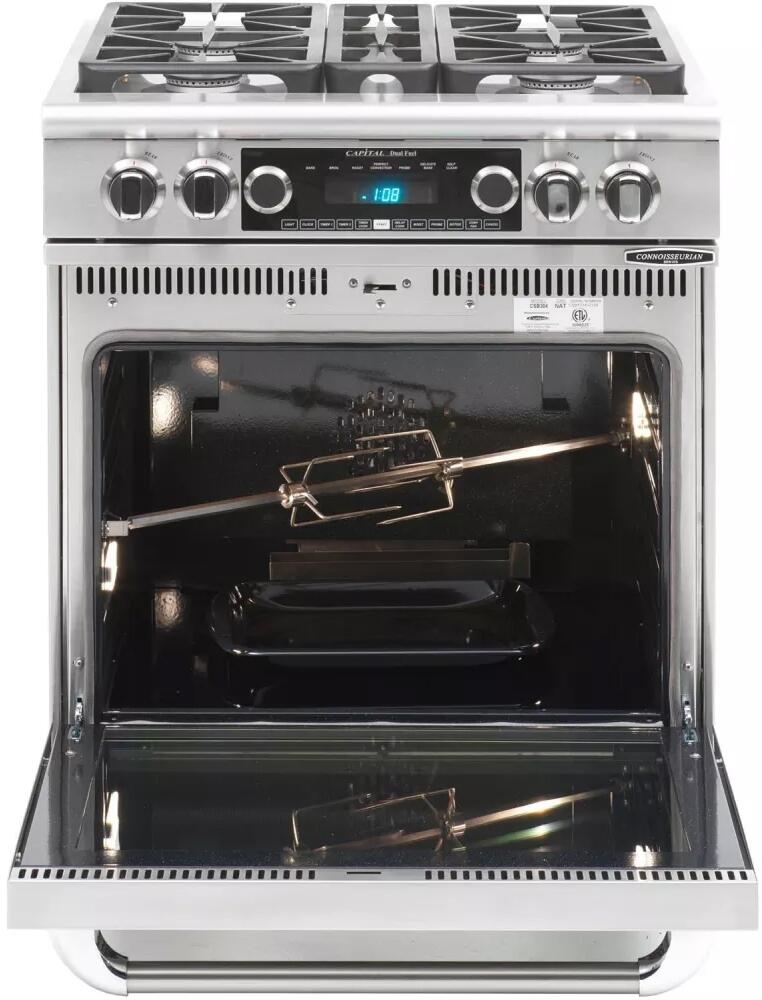 Capital Cooking - 30" Capital Connoisseurian Dual Fuel Range - Self Clean - 19K BTU - 4 Sealed Burners - CSB304