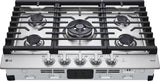 LG - 30" Smart Gas Cooktop 22K BTU, EasyClean Cooktop, Backlit Weighted Knobs - Gas Cooktops - CBGJ3027S
